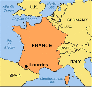 Map of Lourdes - My journey
